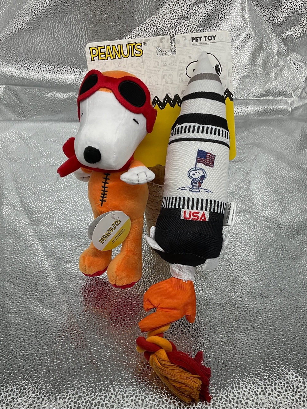 Peanuts Snoopy Orange Pilot Plush Dog Toy - New